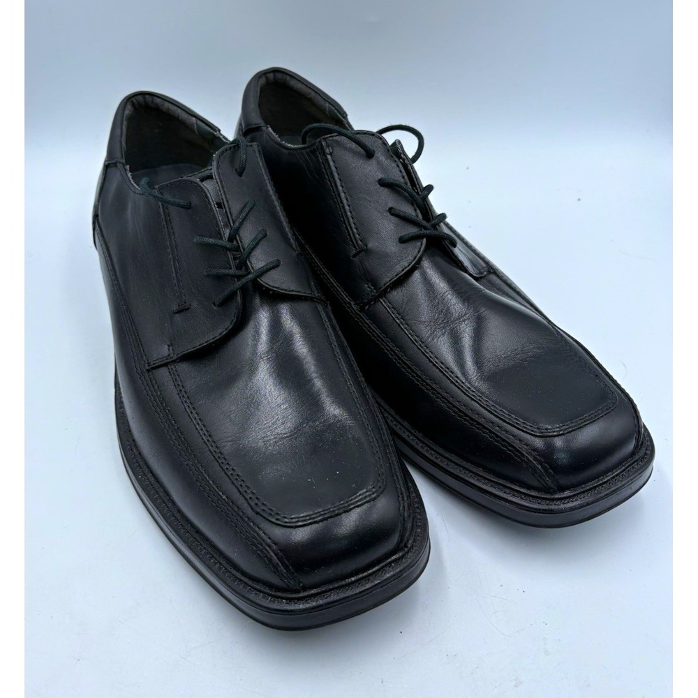 Dockers Black Leather Lace-Up Derby Dress Shoe Square Toe Men's US 12M